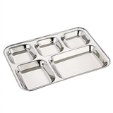 AM6012 Madhuram Stainless Steel 5 Compartment Mess Plate