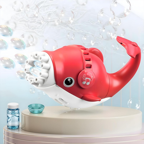 AM6436 Dolphin Bubble Gun for Kids - 10-Hole Automatic Bubble Machine with 160ml Solution