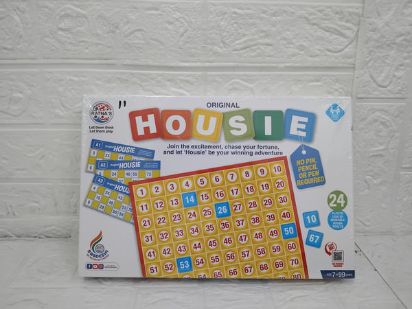 AM3512 Housie Board Game 24 Resuable Housie Tickets & 90 Numbers Tiles