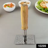 10299 Kitchen Tools Wooden Handle Square Stainless Steel Potato Masher (1 Pc)