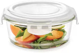 AM3702 Borosil Round 400ml Glass Storage Container For Kitchen 1 Pcs