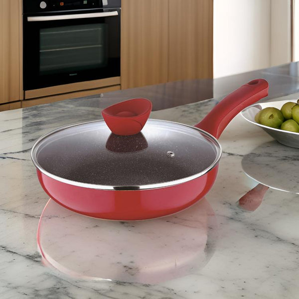 AM2259 Bergner Bellini Plus Deep Frypan with Glass Lid 5-Layer Non-Stick Thickness 3.2mm - Induction Bottom