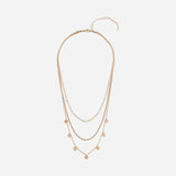 AM1404 Gold Multi-Layer Chain Palace Style Simple Women Necklace Daily Accessory