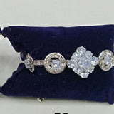 AM1403 Fancy Diamond  Bracelets Silver & Rose Gold Bracelets-1 pcs