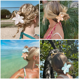 AM5620 Transparent Flower Hair Clips (Multicolour) -for Fine Curly Hair, Non-Slip, Strong Grip