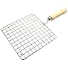 3014 Stainless Steel Square Papad Jali with Handle(17CM X 17CM )