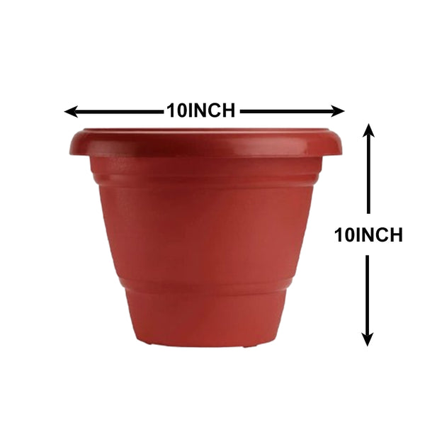 AM0808 Deep Virgin Plastic Round Planter 10inch