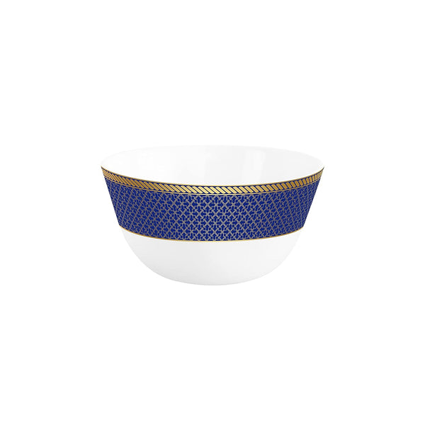 AM5752 Cello Opalware Solitaire Series Sapphire Dinner Set, 27 Units - Opal Glass Dinner Set for 1 | Crockery Set for Festive Ocassions, Parties | White Plate and Bowl Set