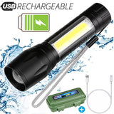 Led Flashlight Rechargeable Torch Light USB Super Bright Torch