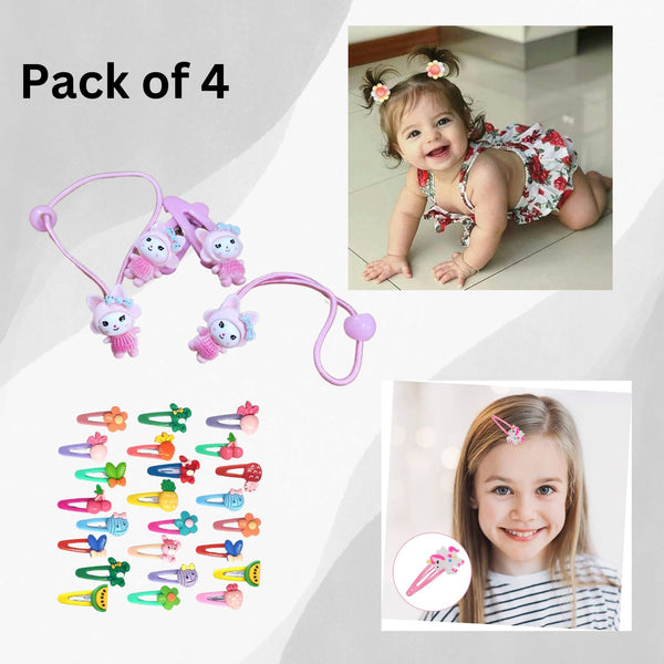 AM1005 Tic-Tac Hair Clip & Rubber Band For Baby Girls & Toddler (BABY RUBBER & CLIP)