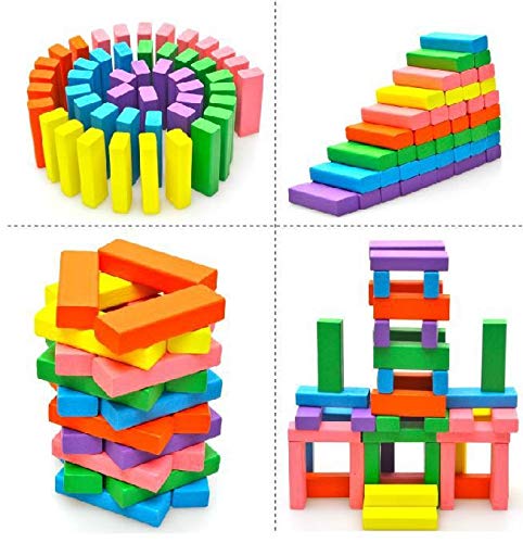 3902 - 100 Pcs/Set Colorful Dominoes Wooden Blocks Children Early Educational Play Toy