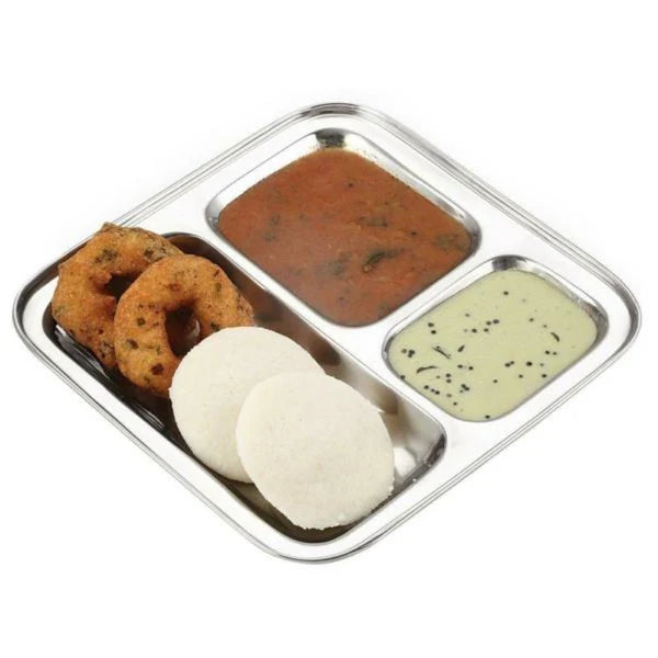 AM3351 SS Mars Bhojan Thali-Big(21X21cm) SC-655 3 in 1 Partition Weight-220Gm