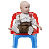 3974 Plastic Baby Chair with Soft Cushion & Sound Whistle for Kids - MultiColor