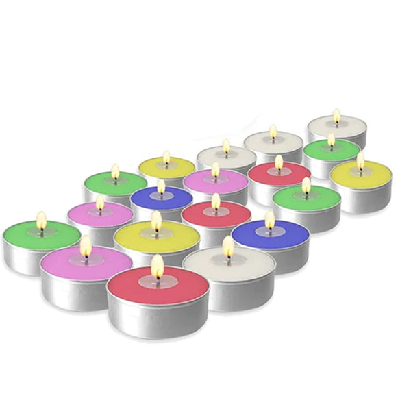 AM0151 Tealight Candles MultiColor (Pack of 10, 6 GM)