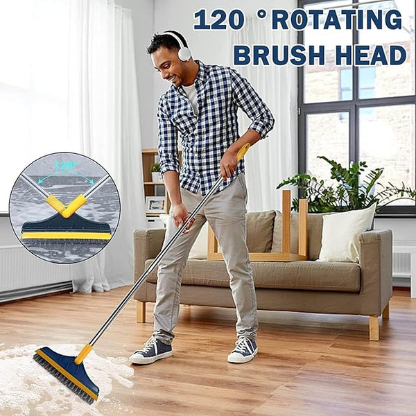 2 in 1 Bathroom Floor Cleaning Brush with Wiper