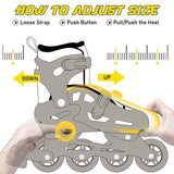 AM0148 Adjustable Inline Roller Skating Shoes with LED Flash Lights