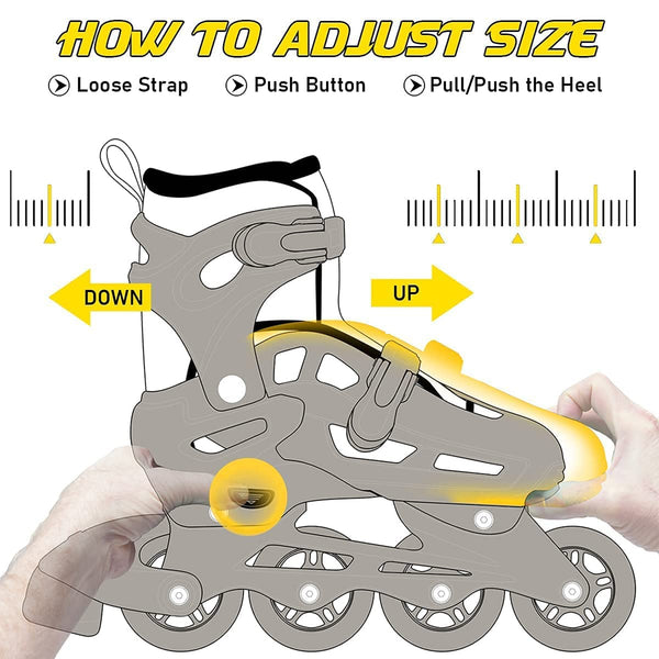 AM0148 Adjustable Inline Roller Skating Shoes with LED Flash Lights