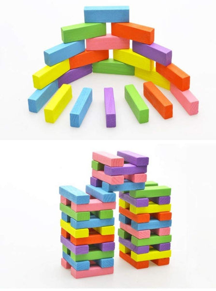 3902 - 100 Pcs/Set Colorful Dominoes Wooden Blocks Children Early Educational Play Toy