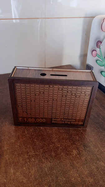 8379 Wooden Money / Piggy Bank, Money Box (1 Pc / Pen Not Included)