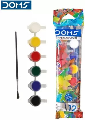 3589 DOMS Water Color 12 Shades (With Brush) Tempera colour  (Set of 12, Multicolor)