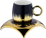 AM2557 Yamasin Ceramic  (Gold, Black, Cup and Saucer Set) YCS1866