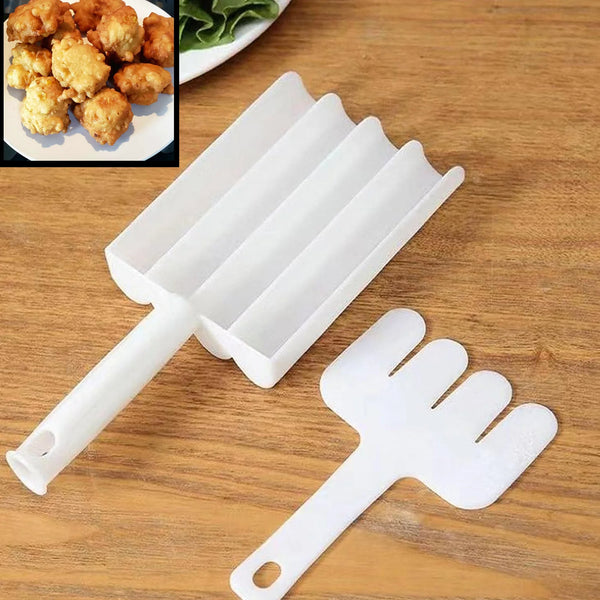 5913A SMALL MULTIFUNCTION FRITTERS MAKER - CREATIVE FRITTERS SCOOP MULTI-FUNCTION BALL MAKER | PORTABLE MAKER FOR MAKING CAKE BALLS, ICE CREAM SPOON, DOUGHNUT, HAND CUTTING SCOOP(2PC SET)