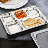 AM6012 Madhuram Stainless Steel 5 Compartment Mess Plate