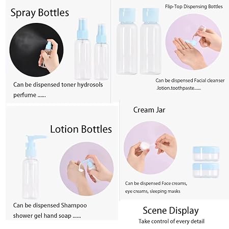 Leak Proof Travel Bottles Kit Set Of 7Pcs