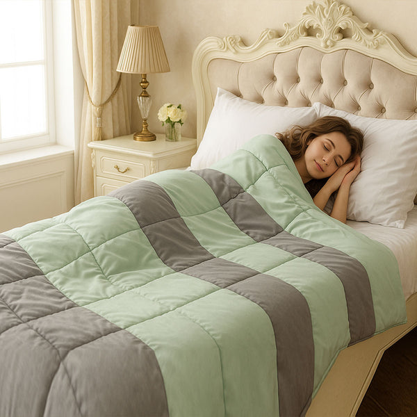 Di0017 Welspun Essentials Classic Corner Single Bed Quilt - 1.52mtr x 2.28mtr