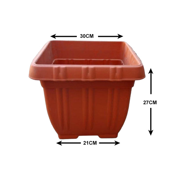 AM0815 Deep Heavy Duty Square Plastic Planters Pots -28cmX25cm