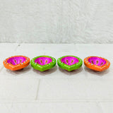 Di0382 Handmade Decorative Diwali Diyas Set of 4 – Multi-Design