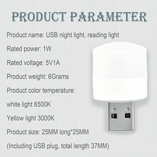 USB Portable LED Mini Night Light