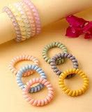 AM1127 Telephone Wire Spiral Elastic Band Bracelet Multicolor 2PCS