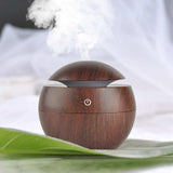A07065 HMDF-206 4-Inch Mini Ultrasonic Wood Grain Aroma Diffuser & Humidifier