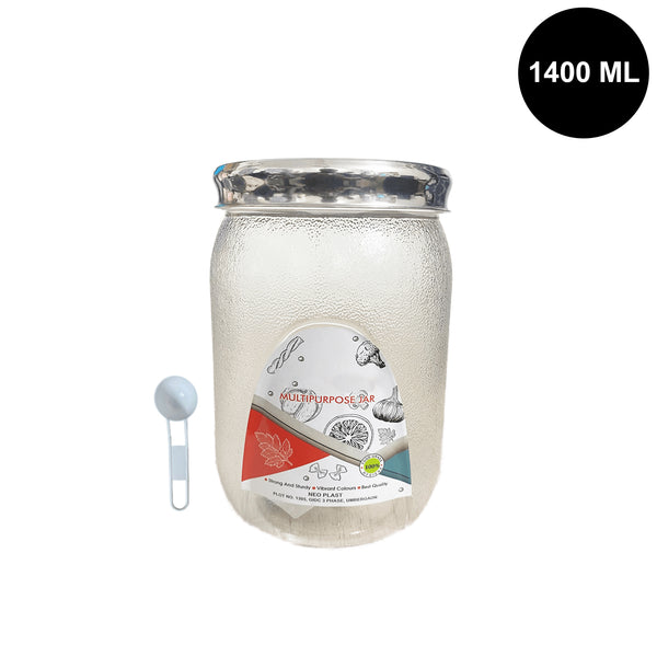 3988 Plastic Transperant Pet Jar 1400 Ml