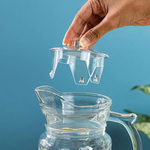 AM5975 Crystal Clear Glass Water Jug with Lid - 1.7 Ltr