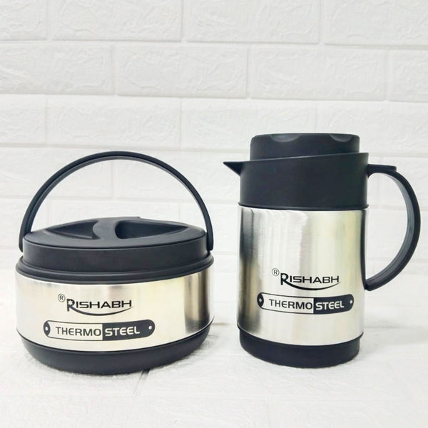 Di0177 Rishabh Classic Milor Thermo Steel casserole & Jug Gift Set - 2 pcs