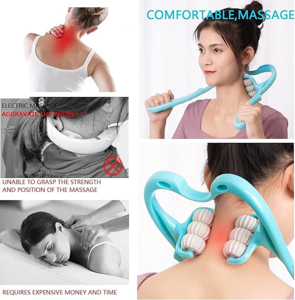 Neck Massager Roller Tool 6 Wheel Pressure Point