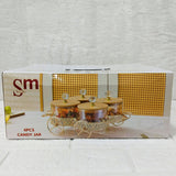 AM6271 Luxury Candy Jar Set 4 Pcs With Golden Cart Stand