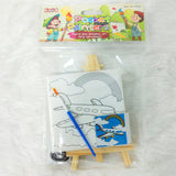 AM6161 Pocket Painters Mini Canvas Painting Kit with Easel, Paint Brush & Colors