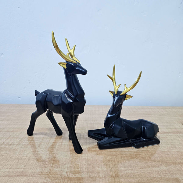 AM5936 Modern Two Matte Deer Showpiece - Pack of 2