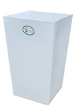 A06543 Alpha Greens 14-Inch Square Premium Plastic Planter Pot (White/Speckled)