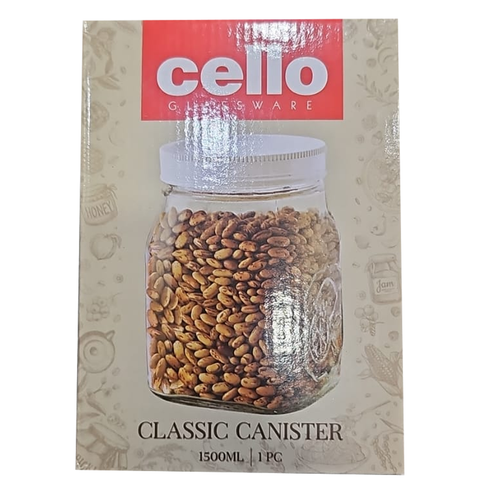 AM0657 CELLO Classic Canister Glass Jar 1500ml