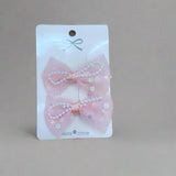AM5013 Pearl Hair Bows Hair Clips for Toddler Girls