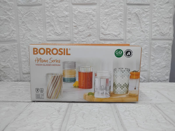 AM3675 Borosil Roma Series 295ml Drinking Glass 6Pcs Set (BVVROMAME295)