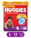 AM0999 Huggies Dry Pants Complete Comfort Large (9 - 14 kg) Pack Of 14 (L)