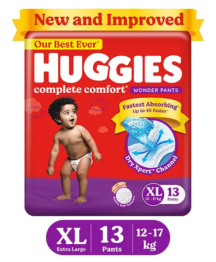 AM2016 Huggies Dry Pants Complete Comfort XL (12 - 17 kg) Pack Of 13 (XL)