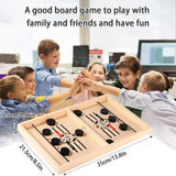 AM2129 Fast Finger Premium Wooden Game Fast Sling Puck Game Board