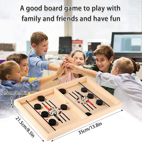 AM2129 Fast Finger Premium Wooden Game Fast Sling Puck Game Board