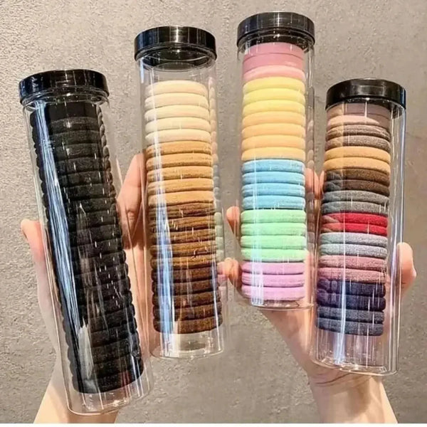 AM1216 20Pcs Hair Ties Rubber Band Jar Tube , Pain-Free Hair Ties